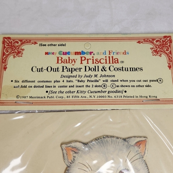 Vintage Cucumber & Friends Baby Priscilla cutout kitty doll - Picture 5 of 5